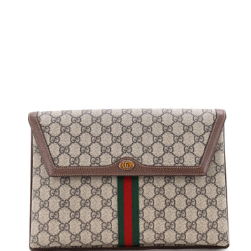 Gucci Ophidia Flap Clutch GG Coated Canvas Large