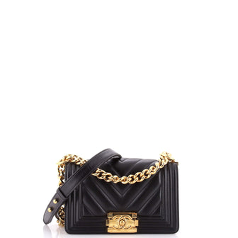 Chanel Boy Flap Bag Chevron Calfskin Small