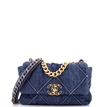 Chanel 19 Flap Bag Quilted Denim Medium