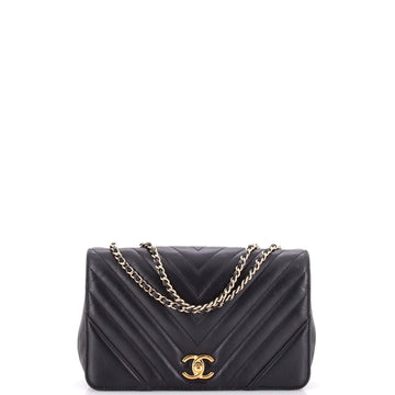 Chanel Statement Flap Bag Chevron Calfskin Small