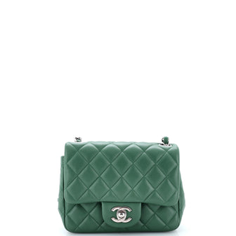 Chanel Square Classic Single Flap Bag Quilted Lambskin Mini