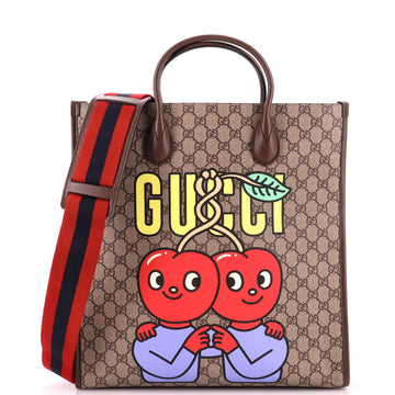 Gucci Interlocking G Patch Convertible Tote Printed GG Coated Canvas Large