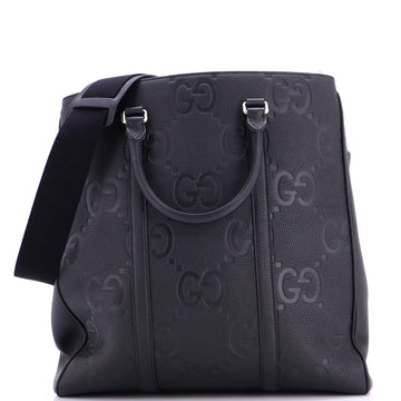 Gucci Vertical Structured Top Handle Open Tote Jumbo GG Embossed Leather Medium