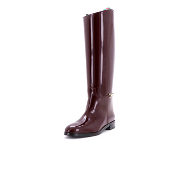 Gucci Women's Slim Horsebit Knee High Boots Patent