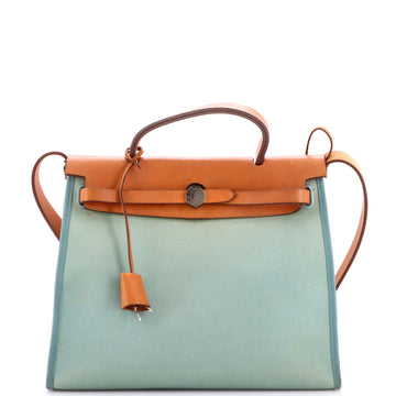 Hermes Herbag Zip Leather and Toile 31
