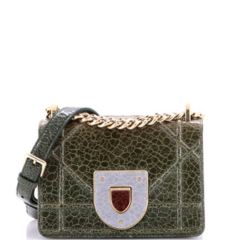 Christian Dior Diorama Club Flap Bag Crackled Deerskin Small
