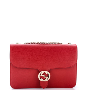 Gucci Interlocking Shoulder Bag Leather Medium