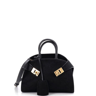 Salvatore Ferragamo Hug Top Handle Bag Pony Hair XS