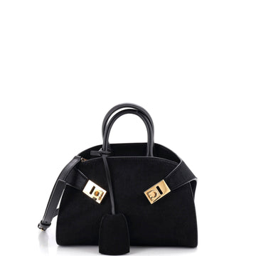 Salvatore Ferragamo Hug Top Handle Bag Pony Hair XS