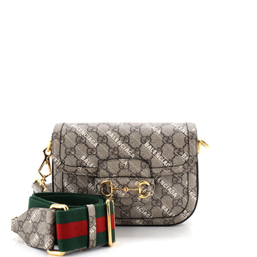 Gucci x Balenciaga The Hacker Project Horsebit 1955 Shoulder Bag GG Coated Canvas Mini