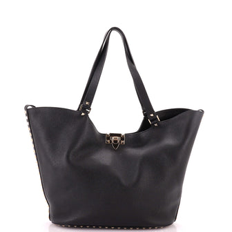 Valentino Garavani Rockstud Flip Lock Tote Leather Small