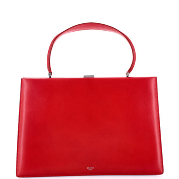 Celine Clasp Top Handle Bag Leather Medium
