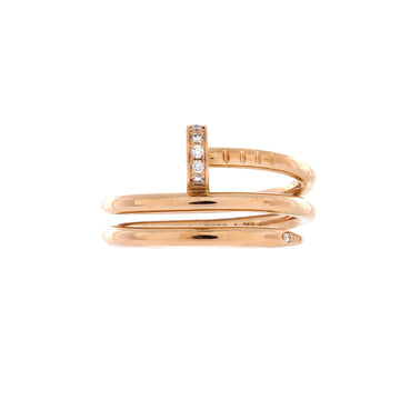 Cartier Juste un Clou Double Ring 18K Rose Gold and Diamonds Small