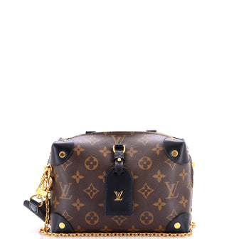 Louis Vuitton Petite Malle Souple Handbag Monogram Canvas with Leather