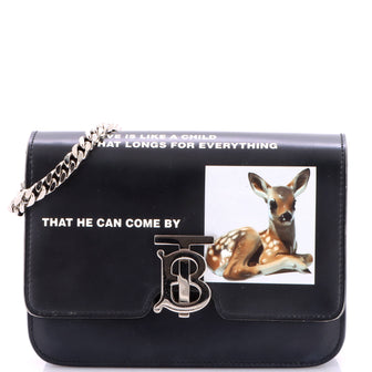 Burberry TB Flap Bag Printed Leather Small