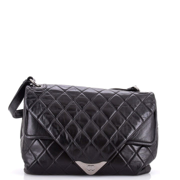 Chanel Padded Envelope Flap Bag Quilted Aged Calfskin