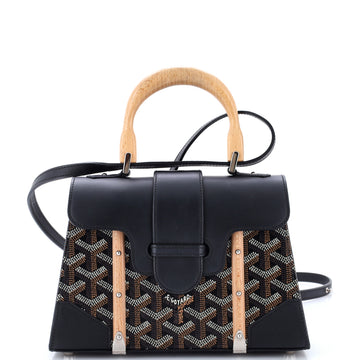 Goyard Structured Saigon Top Handle Bag Coated Canvas with Leather Mini