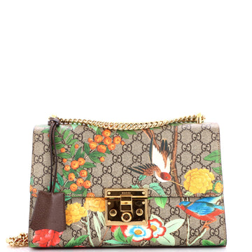 Gucci Padlock Shoulder Bag Tian Print GG Coated Canvas Medium