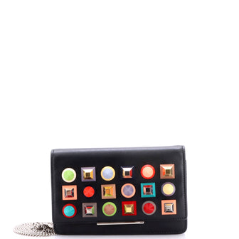 Fendi Tube Wallet On Chain Studded Leather