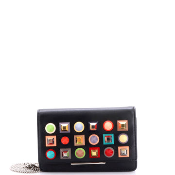 Fendi Tube Wallet On Chain Studded Leather