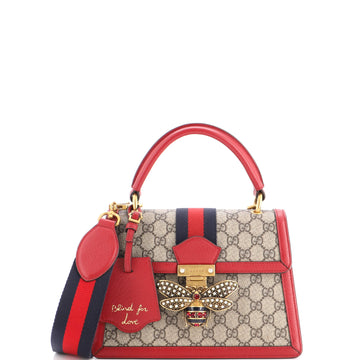 Gucci Queen Margaret Top Handle Bag GG Coated Canvas with Leather Small