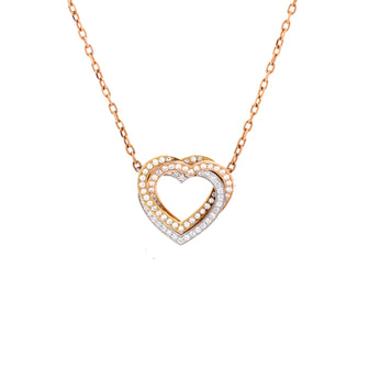 Cartier Trinity de Cartier Heart Pendant Necklace 18K Tricolor Gold with Pave Diamonds