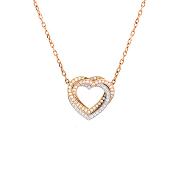 Cartier Trinity de Cartier Heart Pendant Necklace 18K Tricolor Gold with Pave Diamonds