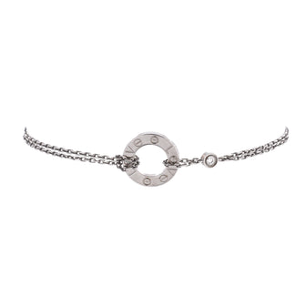 Cartier 2 Diamonds Love Bracelet 18K White Gold with Diamonds