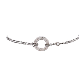 Cartier 2 Diamonds Love Bracelet 18K White Gold with Diamonds