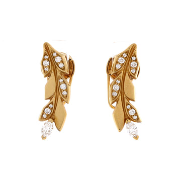 Tiffany & Co. Victoria Vine Climber Stud Earrings 18K Yellow Gold with Diamonds