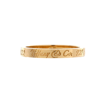 Tiffany & Co. Notes Fifth Avenue New York Ring 18K Yellow Gold Narrow