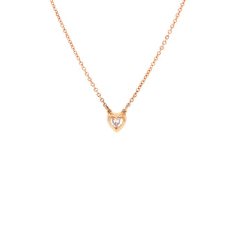 Tiffany & Co. Elsa Peretti Diamonds By The Yard Heart Pendant Necklace 18K Rose Gold and Diamond