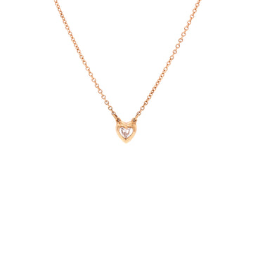 Tiffany & Co. Elsa Peretti Diamonds By The Yard Heart Pendant Necklace 18K Rose Gold and Diamond