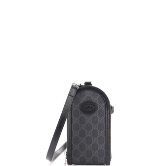 Gucci Interlocking G Patch Phone Crossbody Bag GG Coated Canvas Mini