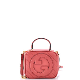 Gucci Blondie NM Top Handle Shoulder Bag Diagonal Quilted Leather