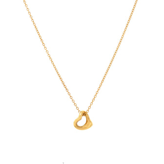 Tiffany & Co. Elsa Peretti Open Heart Pendant Necklace 18K Yellow Gold 7mm