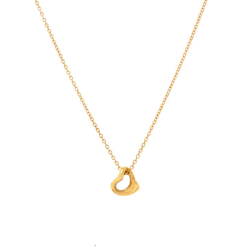 Tiffany & Co. Elsa Peretti Open Heart Pendant Necklace 18K Yellow Gold 7mm