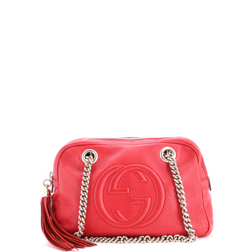 Gucci Soho Chain Zip Shoulder Bag Leather Small