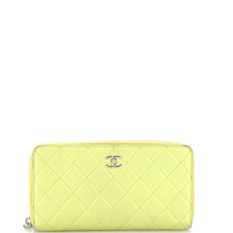 Chanel Zip Around Wallet Quilted Lambskin Long