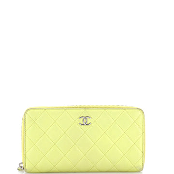 Chanel Zip Around Wallet Quilted Lambskin Long