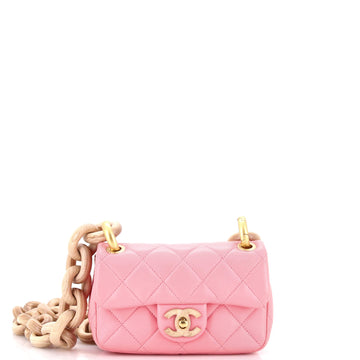 Chanel Wenge Wood Flap Bag Quilted Lambskin Mini