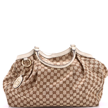 Gucci Sukey Tote GG Canvas with Leather Large