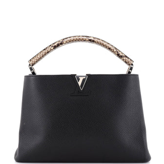 Louis Vuitton Capucines Bag Leather with Python MM