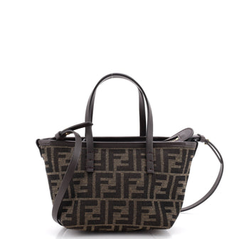 Fendi Roll Tote FF Fabric with Leather Mini
