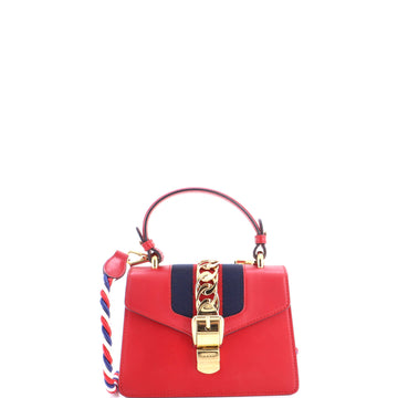 Gucci Sylvie Top Handle Bag Leather Mini