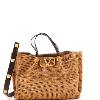 Valentino Garavani Rockstud Summer Tote Raffia Medium