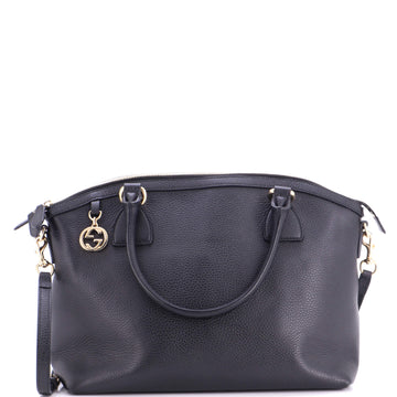 Gucci GG Charm Convertible Dome Satchel Leather Medium