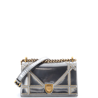 Christian Dior Diorama Flap Bag Studded Patent Small
