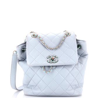 Chanel Chain Infinity Drawstring Backpack Quilted Lambskin Small