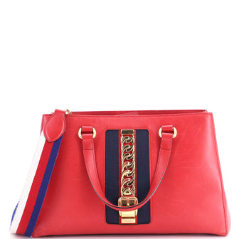 Gucci Sylvie Top Handle Tote Leather Large